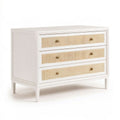 Kommode mit 3 Schubladen, 120 x 50 x 90 cm, Weiss/Naturbeige